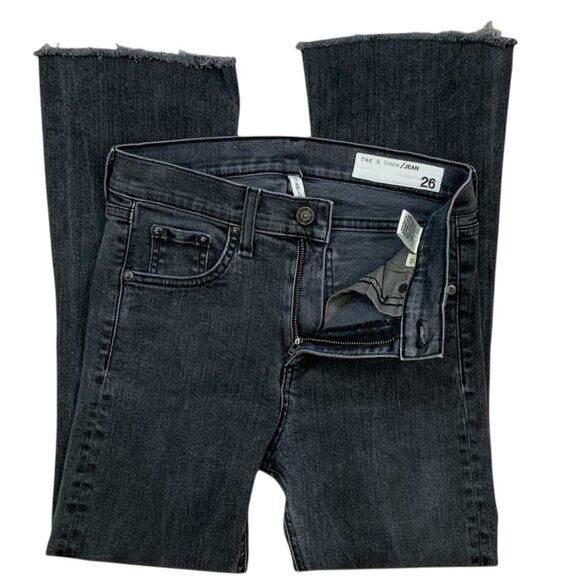 Rag And Bone Crop Flare Jeans 26 Blackthorne Distressed - Picture 3 of 13